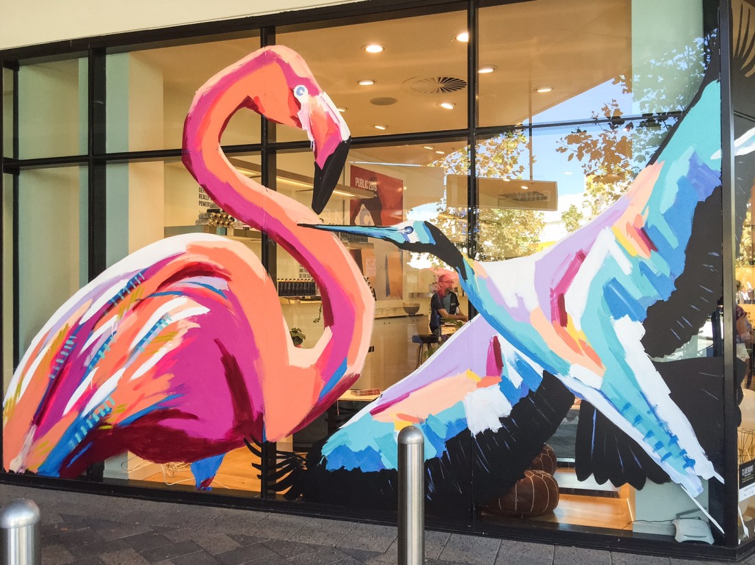 <p class="p1"><span class="s1">Claremont underwent a 48hr creative overhaul this weekend as the PUBLIC 2016 Platform Festival took over the town centre! Bayview Terrace and Lemon Lane were transformed into an interactive wonderland of creativity by twenty teams of Perth's brightest minds - surrounded by live music, food trucks and an awesome pop up bar for the official opening party last night - which was such fun!</span></p>
<p class="p1"><span class="s1">Okay, I admit that the main PUBLIC 2016 pull for me was going to see the stunning new street art by my favourite Perth urban artist, Anya Brock - but I was super taken with 'The Language of Flowers', an incredible, pretty creation, consisting of hundreds of beautiful paper flowers dangling from the ceiling - in a whole kaleidoscope of colour…</span></p>